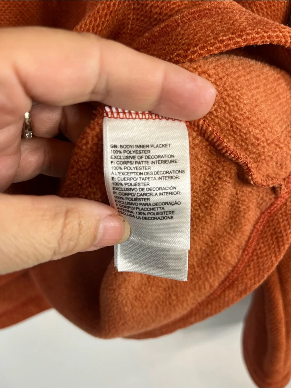 The North Face Men’s Large 1/4 Zip Fleece Pullover Orange Sweater Knit Outdoor